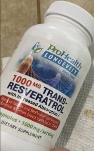 a container of ProHealth Longevity Trans Resveratrol 60 capsules